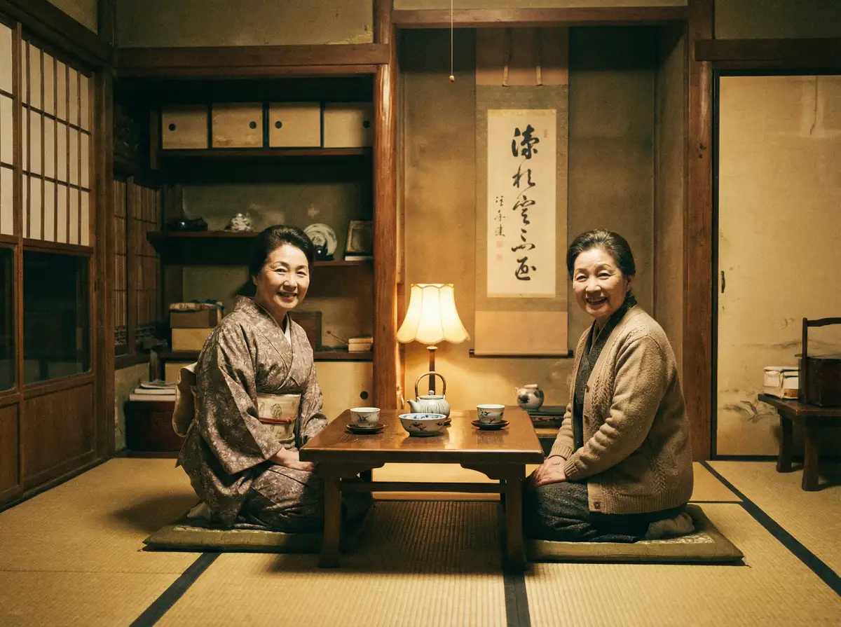 两位优雅的 日韩精品官网-在线观看|高清资源|日韩精品平台 在日式茶室中品茶交谈
